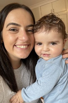 10-month-old Leo with mum Nikolina. 