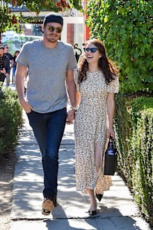 Garrett Hedlund and Emma Roberts are seen on August 10, 2019 in Los Angeles, California. 