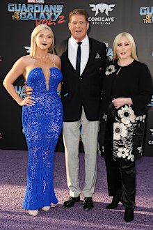 Taylor Ann Hasselhoff, David Hasselhoff and daughter Hayley Hasselhoff at the premiere of "Guardians of the Galaxy Vol. 2" in 2017.