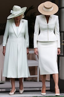 First lady Melania Trump and Britain's Queen Camilla