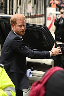 Prince Harry, Duke of Sussex, arrives to give evidence at the Mirror Group Phone hacking trial at the Rolls Building at High Court on June 07, 2023 in London 