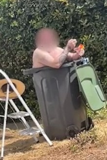 British man in wheelie bin heatwave