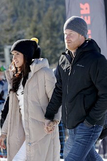 Meghan, Duchess of Sussex and Prince Harry, Duke of Sussex attend Invictus Games Vancouver Whistlers 2025's One Year To Go Winter Training Camp on February 14, 2024 in Whistler, British Columbia. 