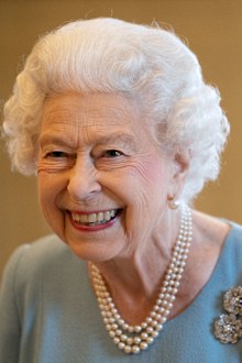 Queen Elizabeth celebrates the start of the Platinum Jubilee during a reception in the Ballroom of Sandringham House on February 5, 2022 in King's Lynn, England