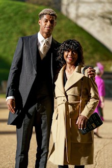 Footballer Marcus Rashford with his mother Melanie Rashford