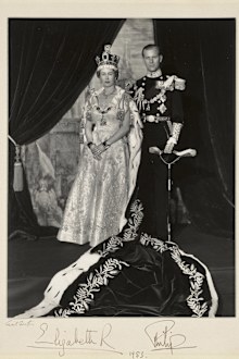 Signed photo of Queen Elizabeth II and Prince Philip