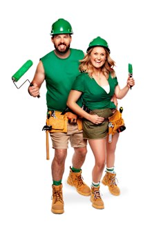 Daniel and Jade competing on the 2020 season of The Block. 