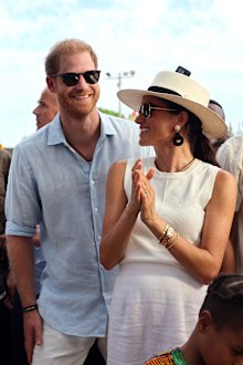 CARTAGENA, COLOMBIA - AUGUST 17: Prince Harry, Duke of Sussex and Meghan, Duchess of Sussex at San Basilio de Palenque during The Duke and Duchess of Sussex Colombia Visit on August 17, 2024 in Cartagena, Colombia. (Photo by Eric Charbonneau/Archewell Foundation via Getty Images)