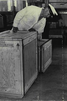 A crate similar in size to the one Brian Robson was mailed home in.