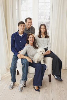Prince Joachim and Princess Marie of Denmark, with their two children Count Henrik and Countess Athena at home in Vedbæk in January 2026. The photos were shared by the Royal House for Princess Marie's 50th birthday on February 6.