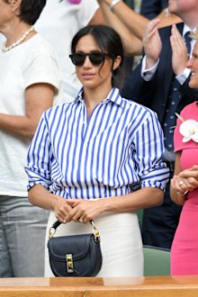 Meghan Markle donned the button up trend at Wimbledon.