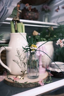 Judish's woodland-themed fridgescape was one of her more intricate, with small flourishes throughout. 