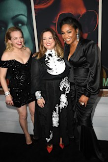 (L-R) Elisabeth Moss, Melissa McCarthy, and Tiffany Haddish attend the premiere of The Kitchen at TCL Chinese Theatre on August 05, 2019 in Hollywood, California. (Photo by Kevin Winter/Getty Images)