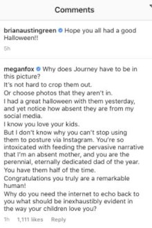 Megan Fox, slams ex Brian Austin Green, Halloween photo, son Journey
