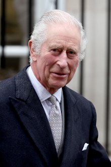 King Charles III departs with Queen Camilla after receiving treatment for an enlarged prostate at The London Clinic on January 29, 2024 in London 