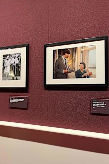 Before seeing the coronation day regalia, a series of images show King Charles throughout his life with his late parents, Queen Elizabeth II and Prince Philip.