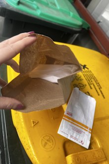 fast food rubbish which bin to put it in