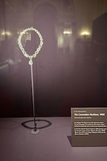 The Coronation Necklace is part of the Buckingham Palace display