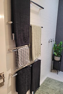 Kmart towels in a bathroom