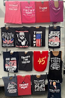 Trump merchandise on sale in Tulsa.