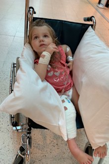 Ava Swartz in hospital.