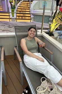 I enjoyed sipping on cosmos from the Solarium bar.