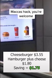 Aussie man labelled a 'hero' for Macca's cheeseburger hack