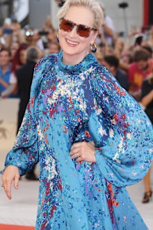 Meryl Streep walks the red carpet ahead of the The Laundromat screening during the 76th Venice Film Festival on September 1 in Venice, Italy