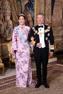 STOCKHOLM, SWEDEN - APRIL 30: Queen Mary of Denmark and King Frederik X of Denmark attend the gala dinner during the 80th Birthday celebrations of King Carl XVI Gustaf of Sweden at Royal Palace on April 30, 2026 in Stockholm, Sweden.  (Photo by Michael Campanella/Getty Images)
