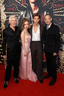 Baz Luhrmann, Olivia DeJonge, Austin Butler and Tom Hanks attend the Sydney premiere of ELVIS at the State Theatre on June 05, 2022 in Sydney, Australia. 