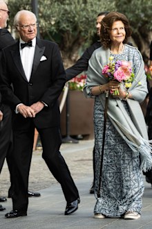 STOCKHOLM, SWEDEN - MAY 27: King Carl XVI Gustaf of Sweden and Queen Silvia of Sweden attend the Polar Music Prize 2025 at Grand Hôtel on May 27, 2025 in Stockholm, Sweden. (Photo by Michael Campanella/Getty Images)