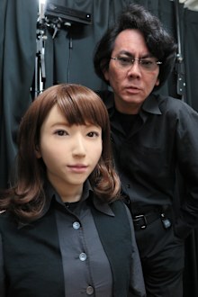 Professor Hiroshi Ishiguro from Osaka University with his android Erica 