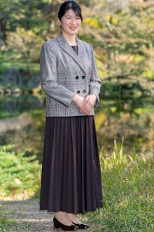 Princess Aiko, daughter of Emperor Naruhito and Empress Masako, strolling in the garden of the Imperial Residence at the Imperial Palace in Tokyo