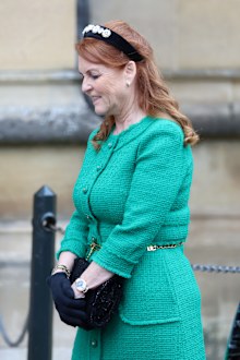 WINDSOR, ENGLAND - MARCH 31: Sarah, Duchess of York attends the Easter Mattins Service at Windsor Castle on March 31, 2024 in Windsor, England. (Photo by Chris Jackson/Getty Images)