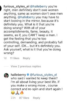 Halle Berry responds to trolls on Instagram, can't keep a man, comments