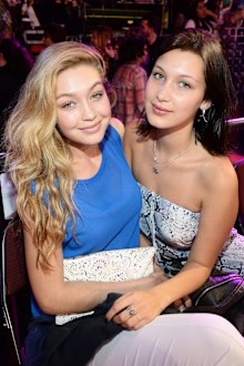 Gigi Hadid (left) and Bella Hadid attend Nickelodeon's 27th Annual Kids' Choice Awards held at USC Galen Center on March 29, 2014 in Los Angeles, California.