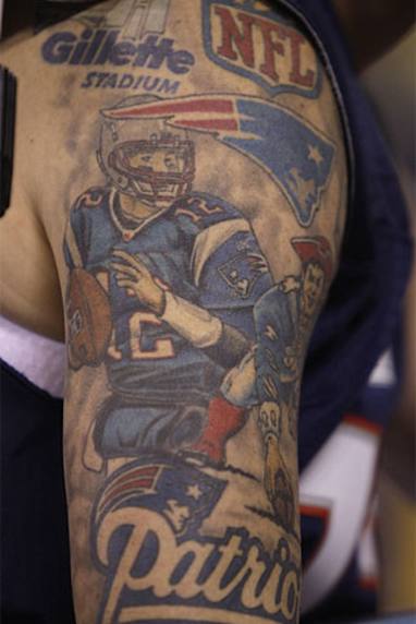 No one can say this fan isn't, ahem, a patriotic New England supporter.