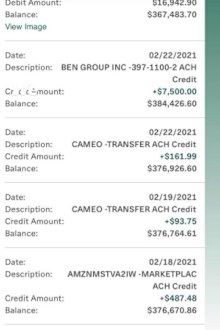 Real Housewives of New York, reality TV star, Ramona Singer Instagram screenshot, bank statement