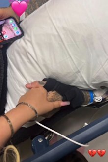 Travis Barker's daughter Alabama Barker shares photo of rocker being hospitalised.