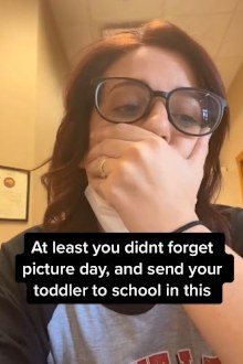 Mum left in stitches after daughter's school photo mishap