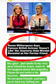 Reese Witherspoon responds to rumours about a fall out with Kate Winslet