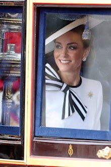 Catherine, Princess of Wales during Trooping the Colour at Buckingham Palace on June 15, 2024 in London, England. Trooping the Colour is a ceremonial parade celebrating the official birthday of the British Monarch. 