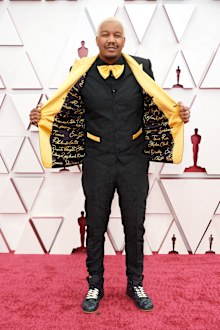 Oscar® nominee Travon Free arrives on the red carpet of The 93rd Oscars® at Union Station in Los Angeles, CA on Sunday, April 25, 2021.
