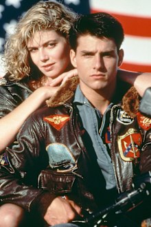 Tom Cruise as Lieutenant Pete 'Maverick' Mitchell, and Kelly McGillis as Charlotte 'Charlie' Blackwood in Top Gun