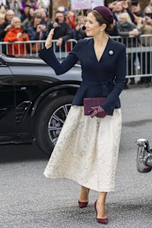 COPENHAGEN, DENMARK - OCTOBER 7: Queen Mary of Denmark attends the Parliament Opening at Christiansborg Palace on October 7, 2025 in Copenhagen, Denmark. (Photo by Martin Sylvest Andersen/Getty Images)
