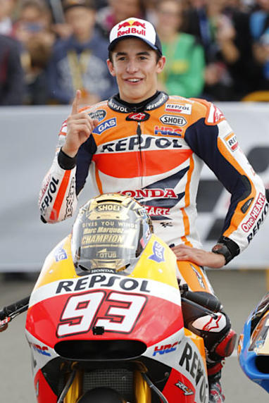 In MotoGP, Marc Marquez stormed to another title.(AAP)