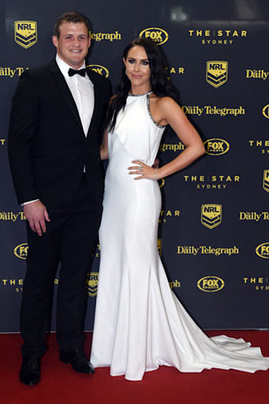 Dogs winger centre osh Morris and Elise Crellin. (AAP)