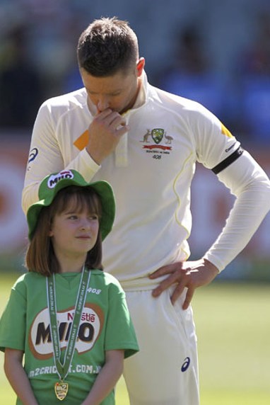 It was an emotional moment for the Australian skipper. (AAP)