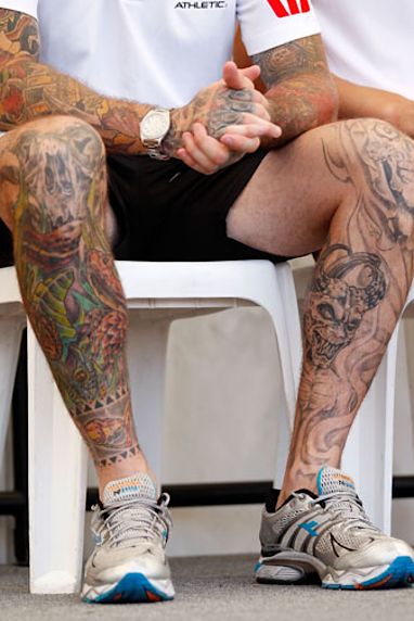 While most athletes stop at the arms and torso, he has taken to his legs with vigour. (Getty)