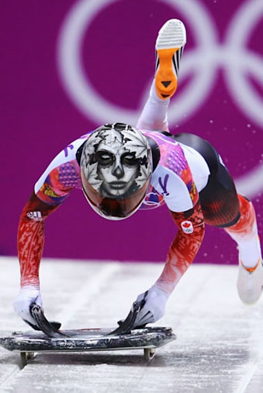 Canada's skeleton racers said they wanted to tell a story with their helmets.